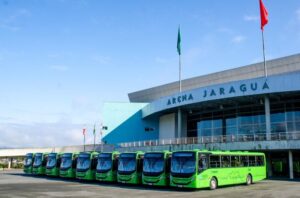 Empresa apresenta dez ônibus novos para o transporte coletivo