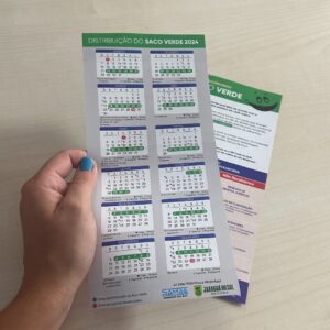 Calendário de distribuição do Saco Verde começa a ser entregue na sexta-feira, em Jaraguá